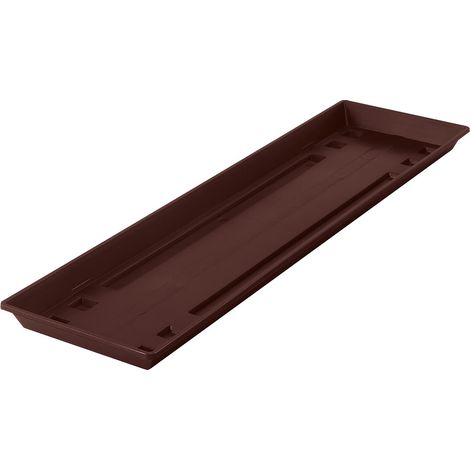 Geli – Soucoupe pour jardinière STANDARD – Marron, plastique PP, L 60 x l 15,5 x H 3 cm