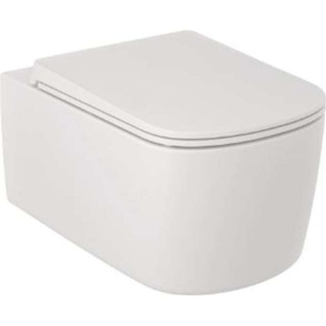 Kludi Resa S - Inodoro suspendido con asiento SoftClose, Rimless, Spiralflush, blanco mate 27WCSET53 (1/2)