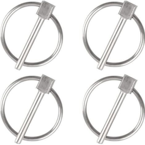 Goupille de sécurité, 4PCS Dia 3mm en acier inoxydable Goupille de sécurité ronde Goupille de verrouillage de remorque Goupille de fixation de Lynch pour piste, ferme, pelouse,de (1/5)