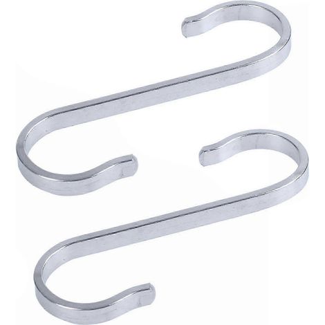 Crochets en S de cuisine, lot de 2 pinces à cintres en acier inoxydable, adaptés aux cintres et aux vêtements, 19 x 19 mm (1/4)
