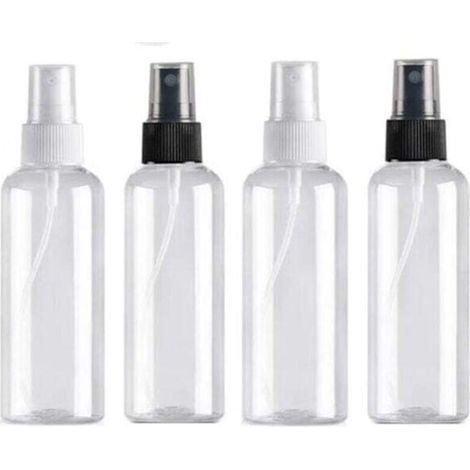 4 unidades de frascos pulverizadores de 100 ml, transparentes y reutilizables, para viajes y cosméticos – Botellas pulverizadoras de bolsillo (1/4)