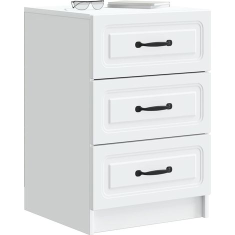Comodino  Armadio da Notte  Mobiletto da notte Bianco 43 x 41 x 63,5 cm Legno ingegnerizzato (1/5)