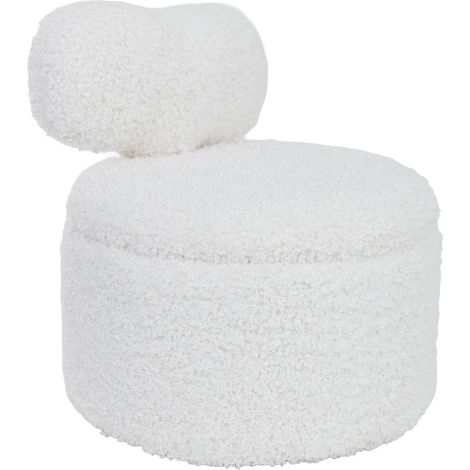Taburete tapizado blanco 40x40x47h cm (1/5)