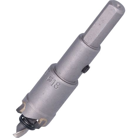 Scie cloche en acier HSS à trois lames, coudée, construction robuste, pour métal, clé Allen incluse, 18 mm (1/5)
