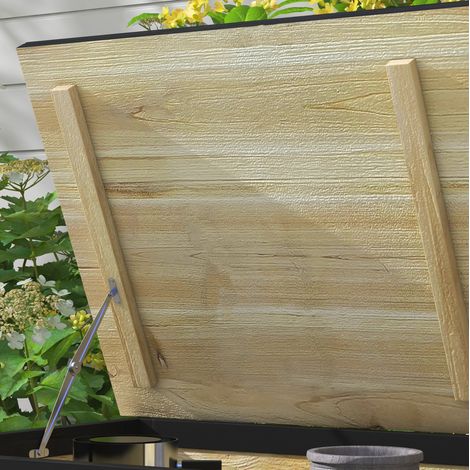 Coffre de rangement extérieur en pin massif 121L avec roulettes, résistant aux intempéries pour balcon et terrasse (1/5)