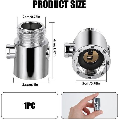 Vanne d'arrêt d'eau pour douchette Bouton stop douche universel G1/2 Économiseur d'eau pour pommeau de douche (1/5)
