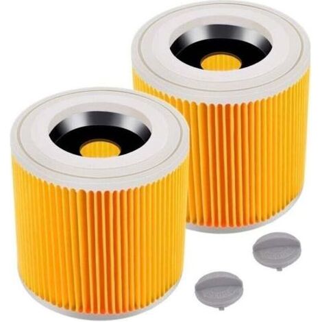 Lot de 2 filtres cartouche pour Krcher WD3 Premium, WD2, WD3, WD3P, MV2, MV3 - Filtre WD3 - Filtre de rechange pour aspirateur Krcher 6.414-552.0/64145520 (1/5)