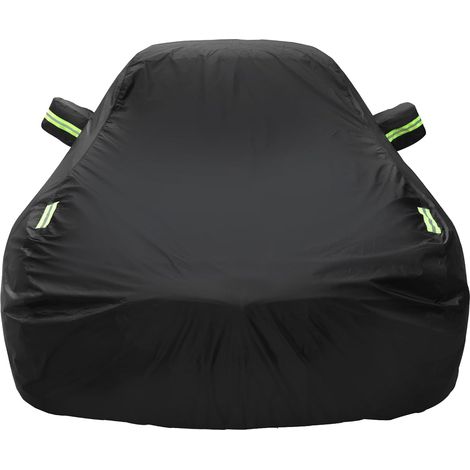 Funda protectora exterior para coche de PEVA, impermeable, con apertura lateral para cabina, forro de algodón transpirable, anti-UV, anti-nieve y anti-polvo para sedán, 480 x 175 x 150 cm. (1/5)