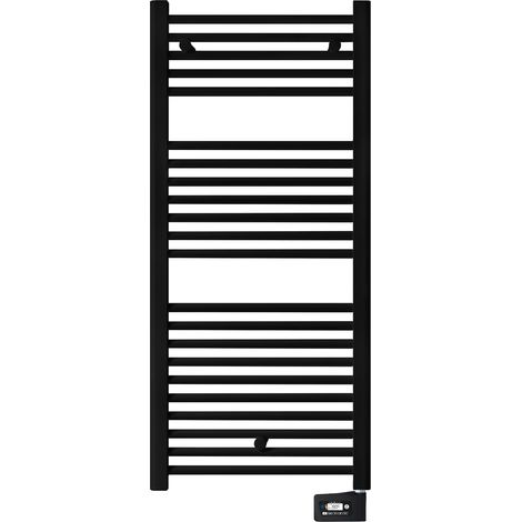 Sèche-serviette électrique FARHO Nova Digital 700W, H1182 x l.500 mm noir, garantie 10 ans (1/4)