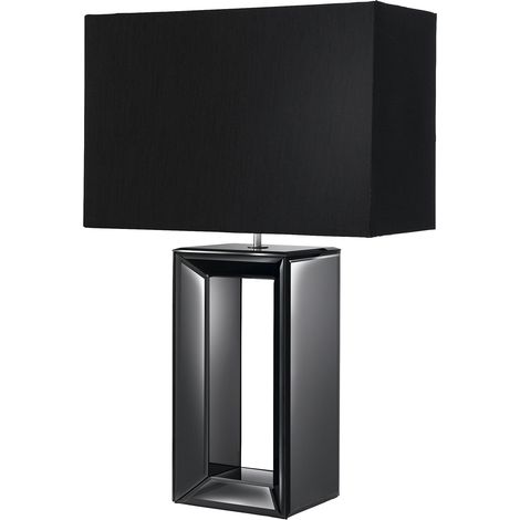 Lampada Da Scrivania Contemporaneo Mirror Vetro Nero Tessuto 1 Luce E27 (1/5)