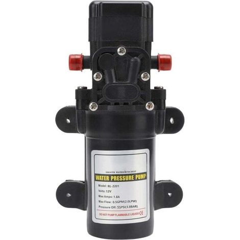 Bomba de diafragma autocebante para agua dulce, bomba de diafragma de presión para autocaravanas, caravanas, barcos, bomba de agua rotativa industrial de alta presión (RL 2201 12 V) (1/4)