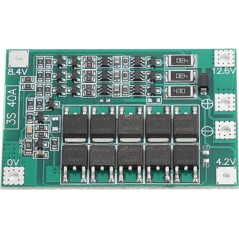 3S 12V 40A Lithium-Batterieschutzplatine (BMS-Leiterplatte) mit Balancerladung
