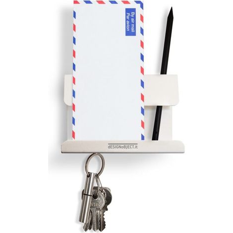 Organizer magnetico da parete acciaio 100% Made in Italy - Bianco (1/5)