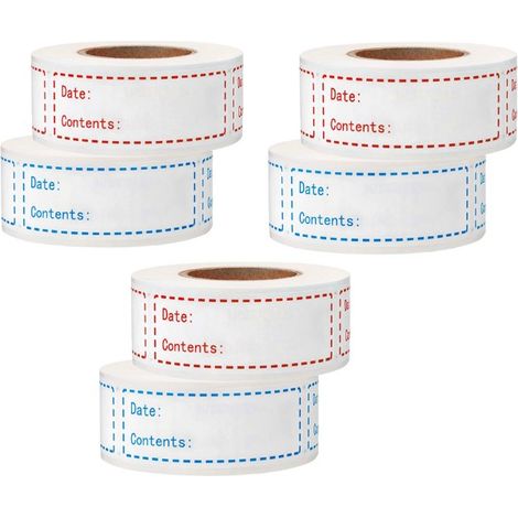 Set mit 6 abnehmbaren und wasserfesten Gefrieretiketten 75 x 2