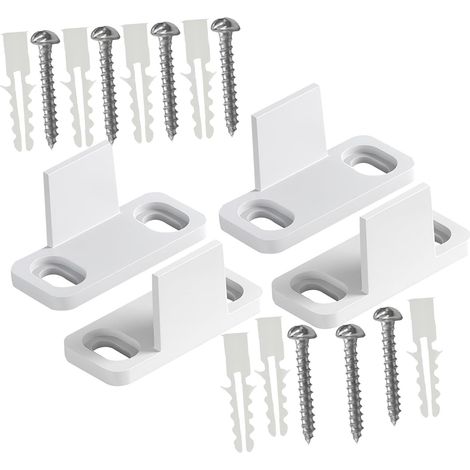 lot de 4 butée de rail pour porte coulissante, plastique, noir (1/5)