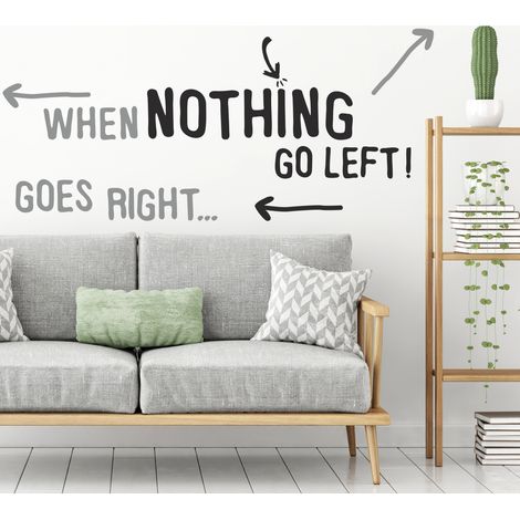 Sticker Autocollant Décoratif 24x68cm - Jeu de Mots Drôles Anglais Motivant pour Murs et Autres Surfaces (1/4)