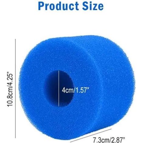 Confezione da 2 spugne filtranti lavabili per filtri Intex tipo S1, vasche idromassaggio e piscine. (1/3)