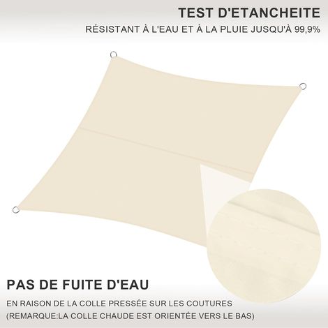Voile d'Ombrage Rectangulaire 2X3m,PES Imperméable Toile d'ombrage,Toile Protection UV 95% pour Extérieur, Jardin, Terrasse et Camping,avec kit de Fixation (1/5)