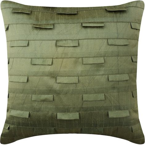 HomeCentric Kissenbezüge 20x20, taupe, plissiertes Design, 2er-Pack, 50x50 cm, seidig-glänzende, einfarbige, quadratische Kissenbezüge