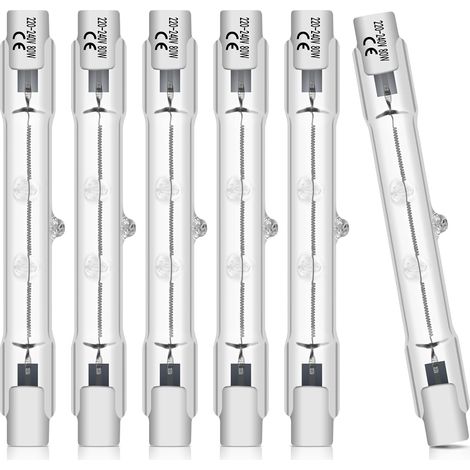 Ampoule Halogène R7s - Lot De 6 - 78mm 80w - Dimmable 3000k - Pour Projecteur Et Lampe (1/5)
