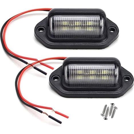 Lot de 2 éclairages de plaque d'immatriculation LED 12V (6-SMD) pour camion, SUV, remorque, fourgon utilisables aussi comme éclairage de marchepied ou plafonnier (1/5)