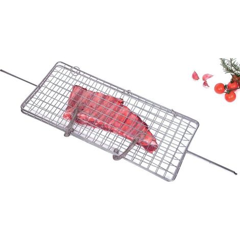 Broche gril pour poisson, côtelettes, saucisse... grand modèle