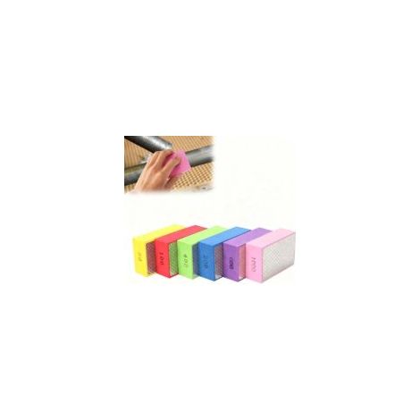 6 Stück Diamant-Handpolierpads, Betonschleifblöcke, langlebig, Schleifschwammpads für Fliesen, Porzellan, Stein, Keramik, Granit, Marmor, Glas, 601002004006001000 - Crezuo