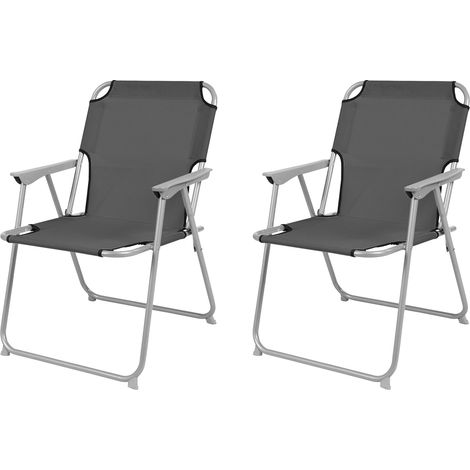 2'er Set Garten / Campingstuhl Oxfort-MPO2600-grau-2er