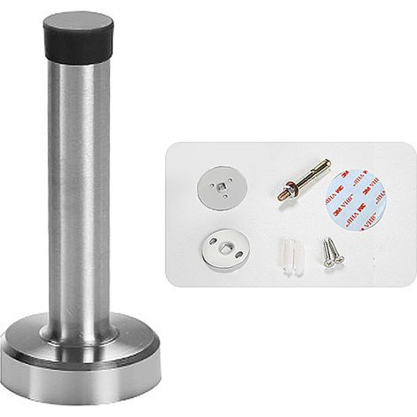 NineClouds Butoir de porte mural en acier inoxydable - Butoir de porte avec matériel de fixation et butée en caoutchouc - hauteur 9.5 cm - Butée de Porte mural (1/4)