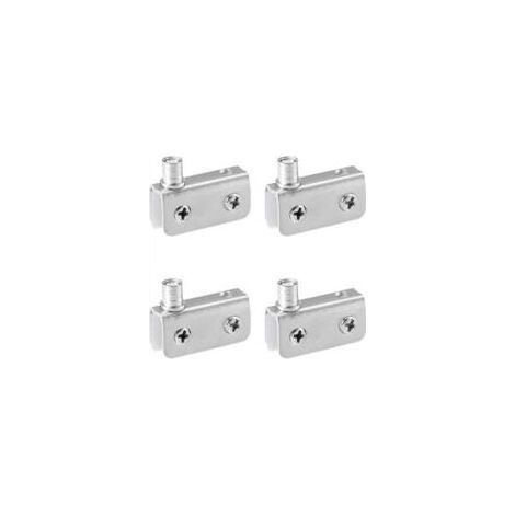 Paquet de 4 Pivot Porte Verre, Charniere Porte Verre, Acier Inoxydable, Ajustement pour Verre de 5-8mm (1/5)