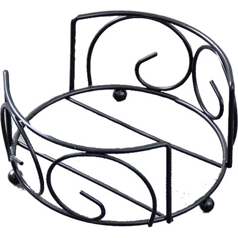 Porte-Sous-Verres - En Fer Noir - Pour Sous-Verres Ronds Ou Carrés De 10 À 11 Cm - Capacité 7 Pièces - Bureau Et Intérieur (1/5)