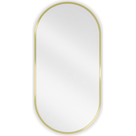 Mexen Loft miroir de salle de bain ovale 80 x 40 cm, cadre doré - 9851-080-040-000-50 (1/5)