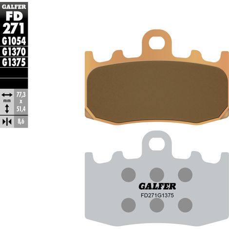 Plaquettes de frein Galfer KH335 en métal fritté (or) Sport