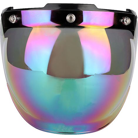 Casque Moto Rétro Écran Pare-Soleil 3 Clips Anti-Vent Lunette Visière Teintée (1/5)