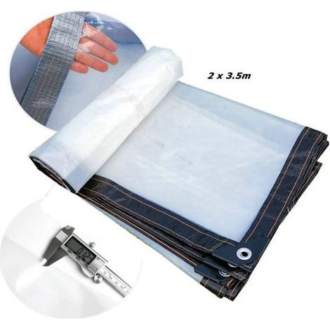 Äußerer Vorhang für Terrasse, transparente PVC-Pergolabahn, anpassbar, 2x3,5m