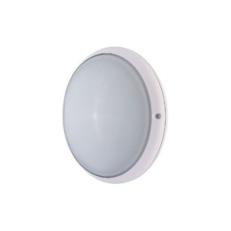 Hublot extérieur fluo 9W + 9W Ø 245mm blanc verre avec lampes 4000K 2G7 et ballasts elec CL2 IK02 IP54 DUNE EBENOID 079103
