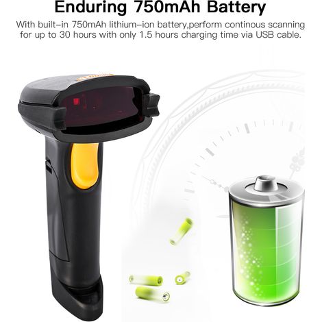 Kabelloser Barcode-Leser, Handheld-Laser-Barcode-Leser, Bluetooth-/USB-kompatibel (1/4)