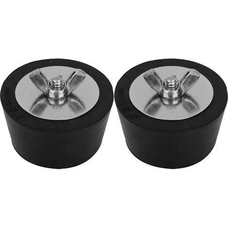 2 pièces bouchons d'expansion, pour lignes de retour de piscine, acier inoxydable, noir, 5,1 x 2,7 cm (1/5)