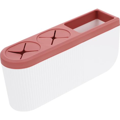 Porte-brosses à Dents à Ventouse sans Perçage, Rangement Électrique Ps, Silicone et Acrylique, Structure Stable et Sûre, pour Salle de Bain et Bain (1/5)