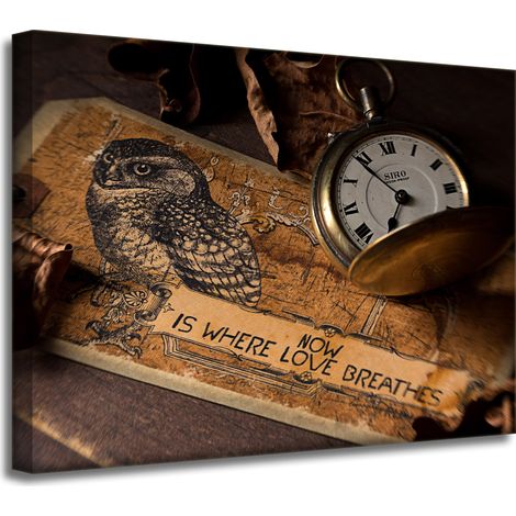 Leinwanddruck Vintage-Retro-Uhr 40x30 cm