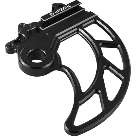 Protector de disco de freno, aluminio mecanizado CNC, negro. (1/2)