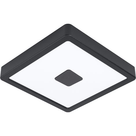 Plafoniera Esterno Contemporaneo Iphias 2 Acciaio Nero Policarbonato Bianco Led