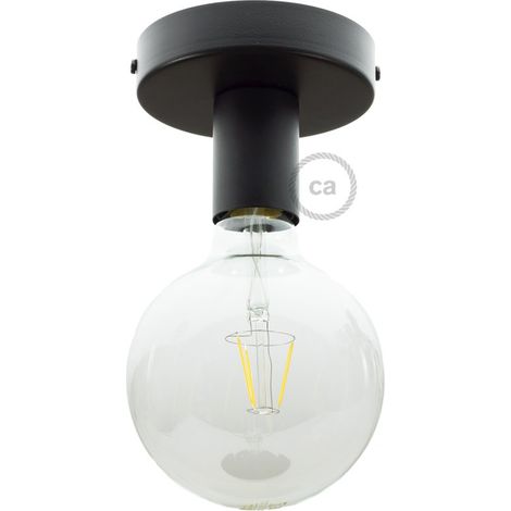 Fermaluce Métal, la source lumineuse en metal murale ou au plafond. Sans ampoule - Noir (1/5)