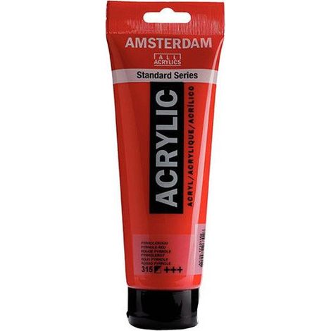 Peinture Acrylique en tube - Rouge pyrrole - 315 - Amsterdam - 250ml (1/2)