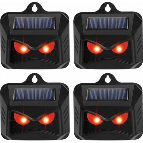 Lumière solaire de contrôle des prédateurs 4-Pack - Dissuasion de renards pour les jardins - Répulsif pour animaux - Dispositifs répulsifs pour cerfs - Répulsif pour chats - Répulsif pour renards (1/4)