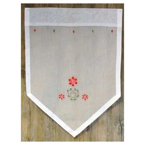 Voilage droit pointe – Esprit campagne chic - 45x60cm - Blanc (1/4)