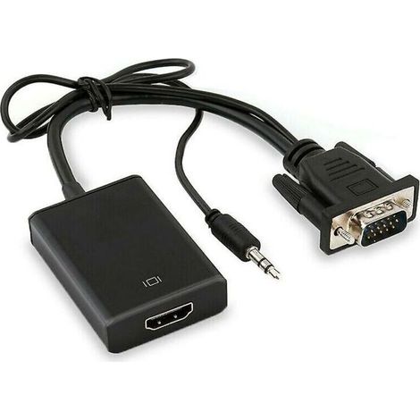 Cable Adaptateur Convertisseur VGA male Vers HDMI Femelle Sortie 1080 P HD+Audio TV AV HDTV