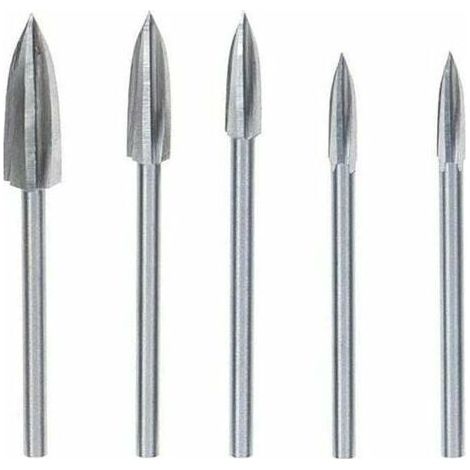 5 Pièces Fraise Outils De Sculpture Gravure Foret Ensemble Bois Carbure Solide Meulage Fraise En Acier Couteau Pour Bricolage Travail Du Bois Sculpture Gravure Et Forage Argent (1/5)