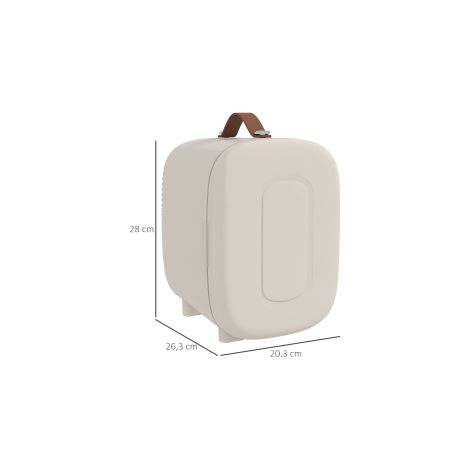 Mini réfrigérateur 4 L, mini frigo cosmétique avec fonction froid et chaud, mini frigo beauté portable pour cosmétiques, boissons, fruits, blanc crème (1/5)