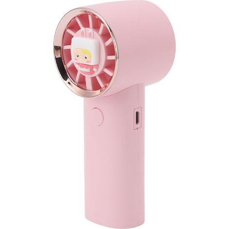 Mini ventilateur portable rechargeable par USB, style turbine, idéal pour le shopping, l'école, le sport, les activités de plein air et les études (rose). (1/5)
